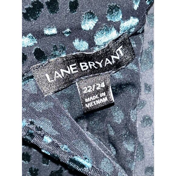 Lane Bryant Women’s 22/24 Green Velvet Leopard Burnout Blouse Fairy Grunge - Picture 15 of 15